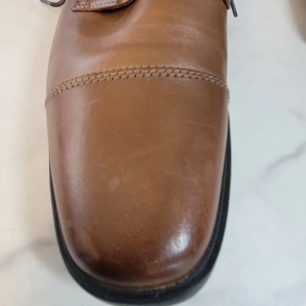 Clarks Collection Tilden Cap Brown Leather Oxford Mens Dress Shoes Size 9.5 M